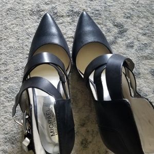 Michael Kors Black strap leather heels
